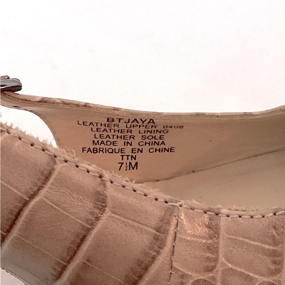 Boutique 9 Croc-Embossed Leather Slingback Heels Tan Size 7.5 - Picture 11 of 12